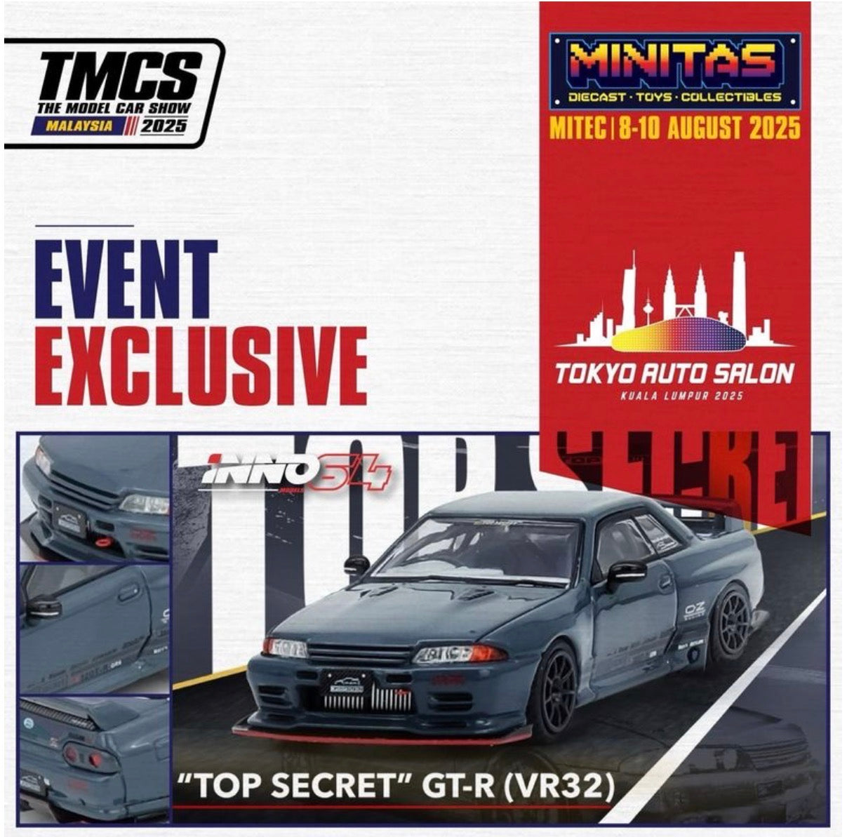 INNO64 Nissan Skyline Top Secret GT-R (VR32) Grey 2025 Tokyo Auto Salon TASKL