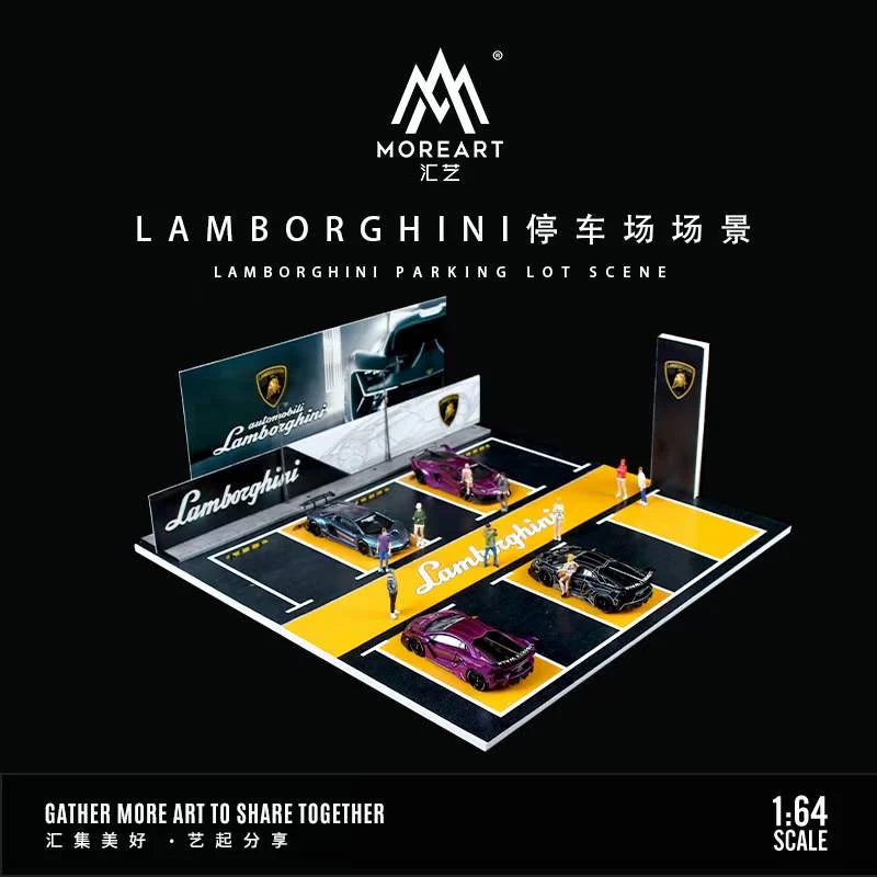 MOREART Lamborghini Car Park Scene 1:64 Diorama with LED Lighting