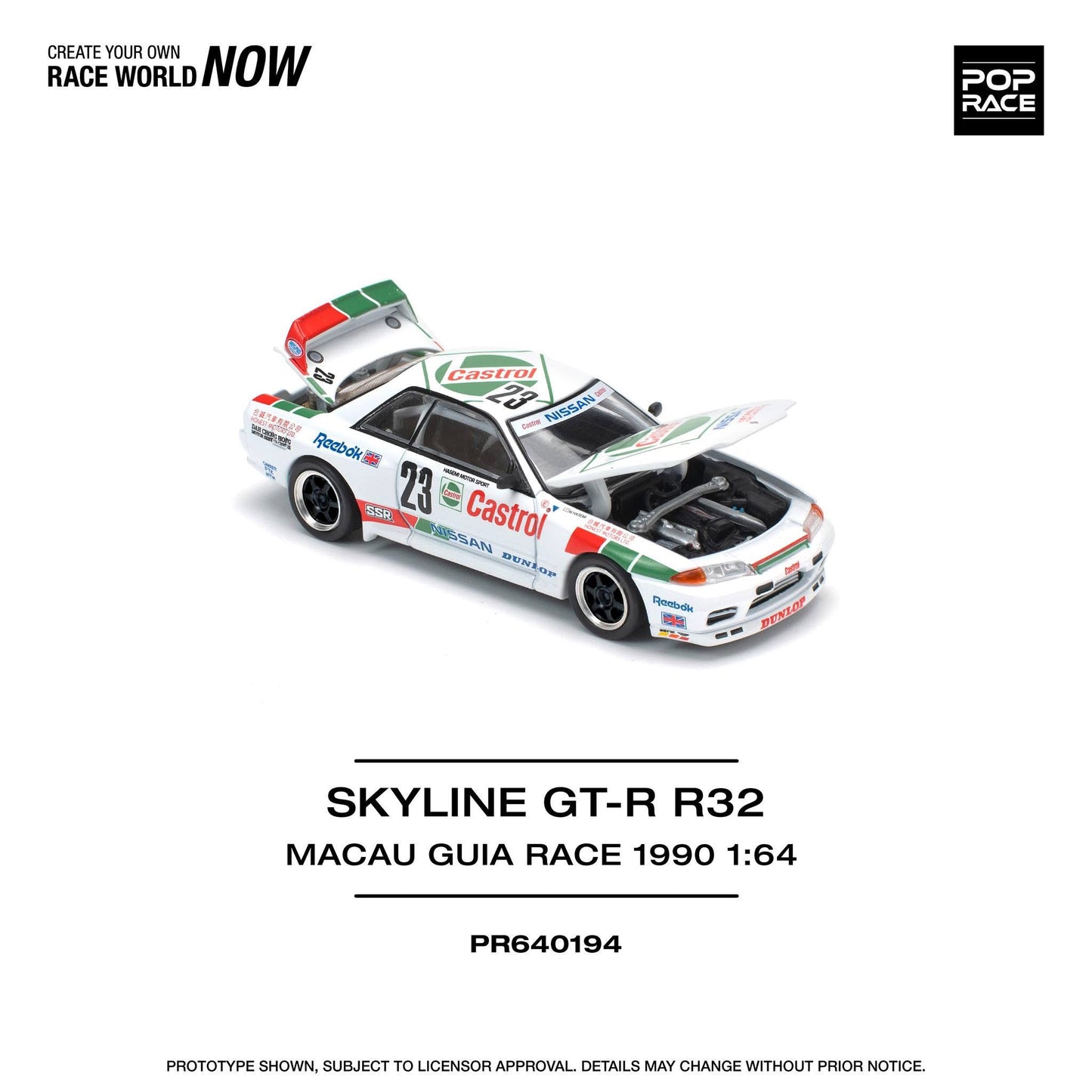 POP RACE Nissan Skyline GT-R R32 Macau Guia Race 1990 Winner - AUSSIE diecast