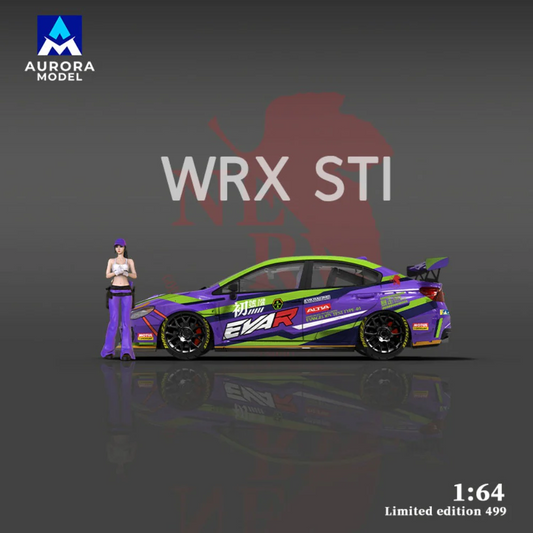 Aurora Model 1:64 Subaru WRX STI Eva Livery Purple - AUSSIE diecast