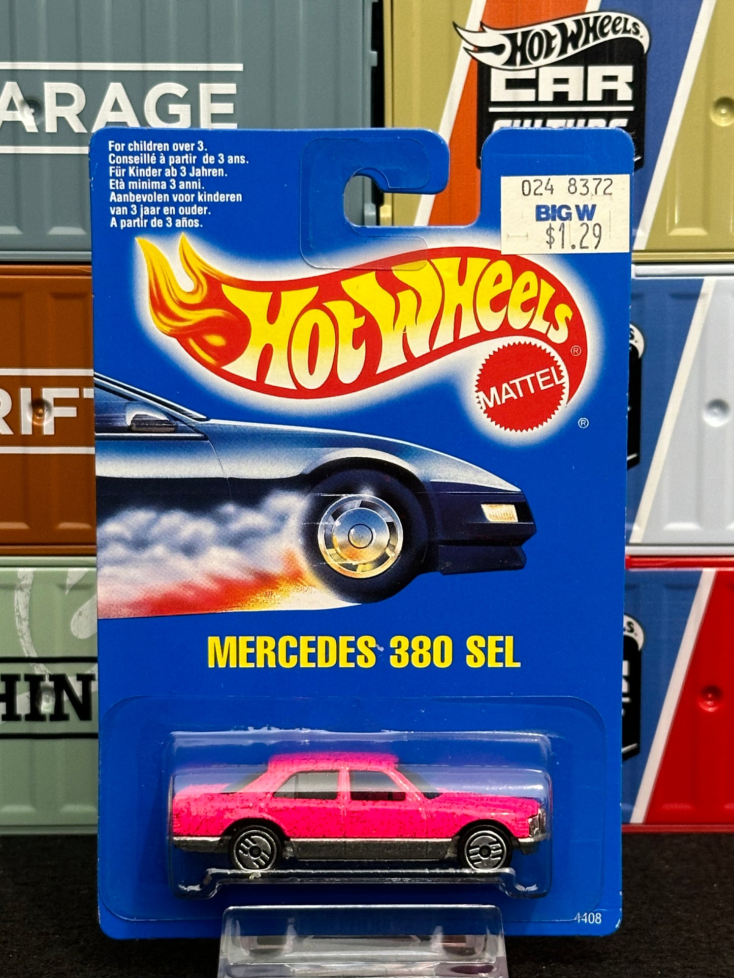 Hot Wheels 1993/98 Mercedes 380 SEL Mainline (Set of 2) Pink & White