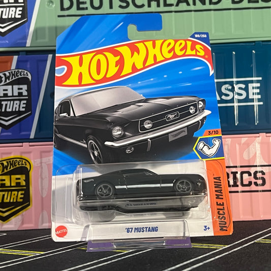 Hot Wheels 2025 Mainline '67 Mustang 189/250 Black Long Card - AUSSIE diecast