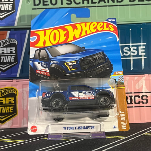 Hot Wheels 2025 Mainline '17 Ford F-150 Raptor 178/250 Blue Long Card - AUSSIE diecast