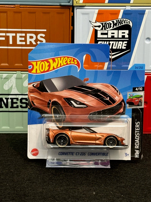 Hot Wheels 2023 Corvette C7 Z06 Convertible 34/250 Mainline Short Card - AUSSIE diecast