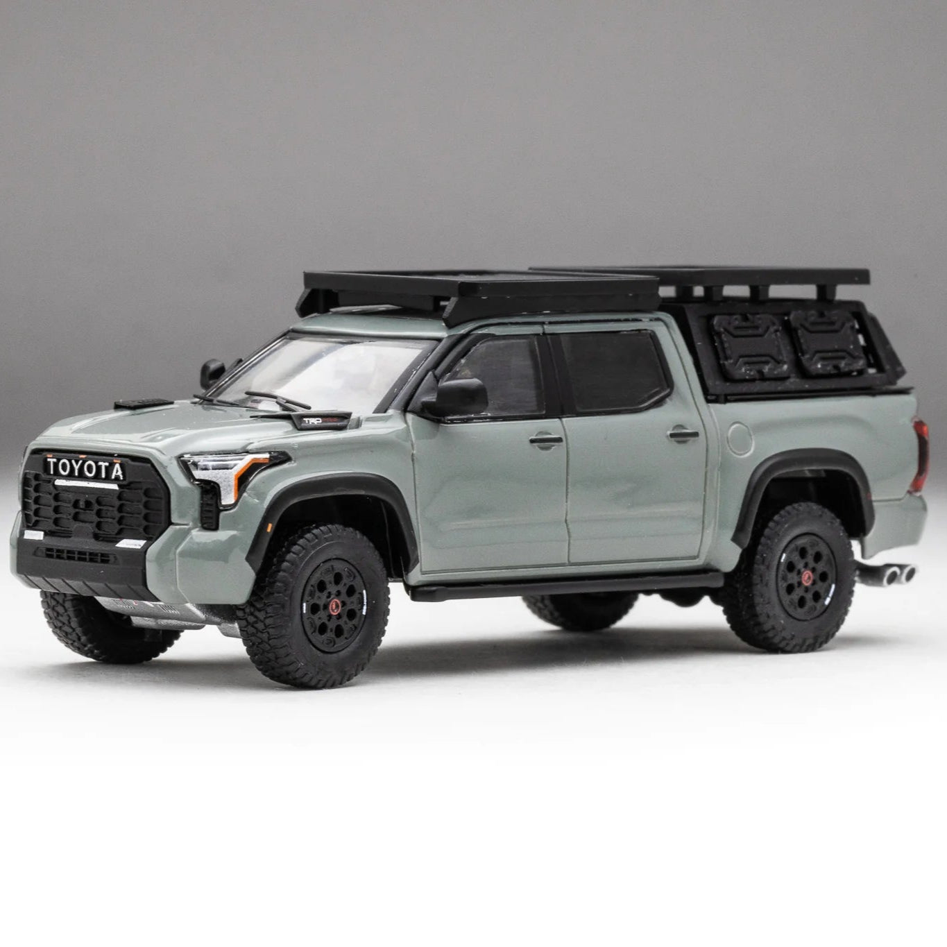 DiecastTalk Exclusive GCD Toyota Tundra TRD PRO Lunar Rock with roof rack & accessories Aussie Diecast