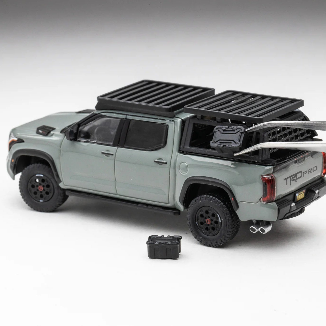 DiecastTalk Exclusive GCD Toyota Tundra TRD PRO Lunar Rock with roof rack & accessories Aussie Diecast