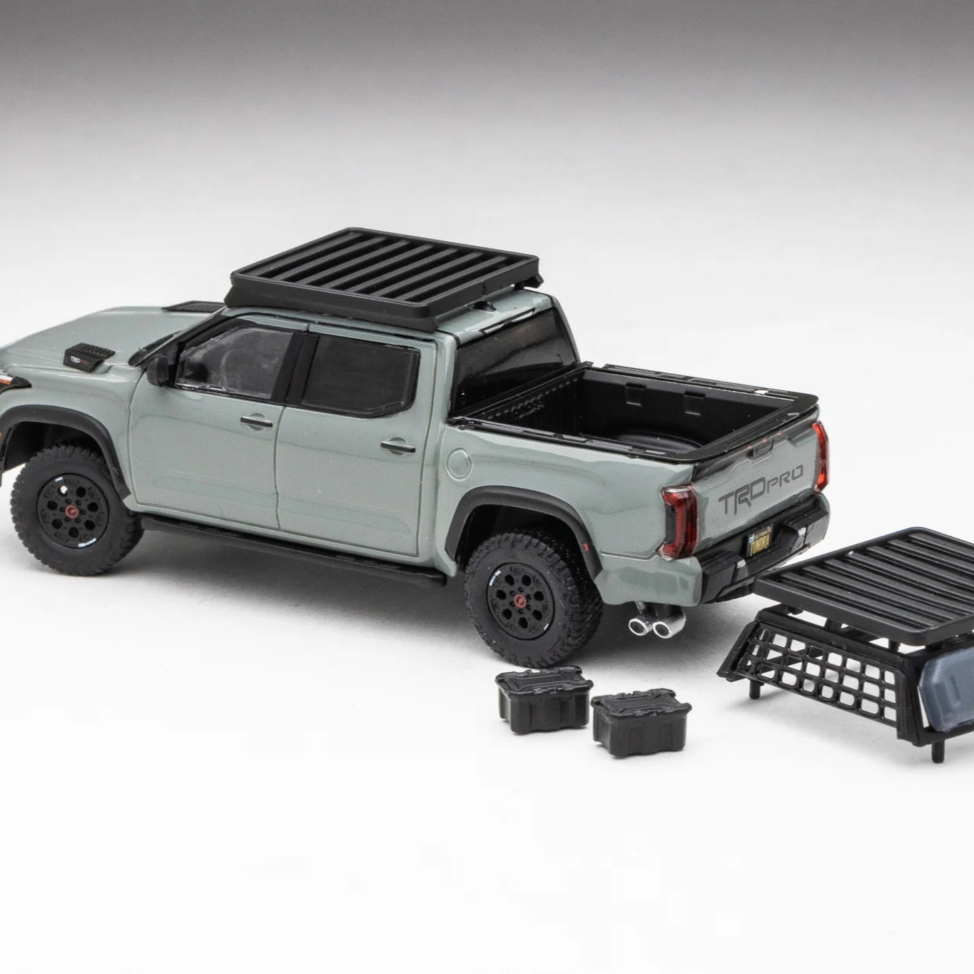 DiecastTalk Exclusive GCD Toyota Tundra TRD PRO Lunar Rock with roof rack & accessories Aussie Diecast