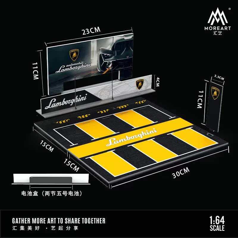 MOREART Lamborghini Car Park Scene 1:64 Diorama with LED Lighting