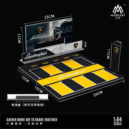 MOREART Lamborghini Car Park Scene 1:64 Diorama with LED Lighting