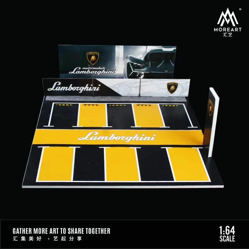 MOREART Lamborghini Car Park Scene 1:64 Diorama with LED Lighting