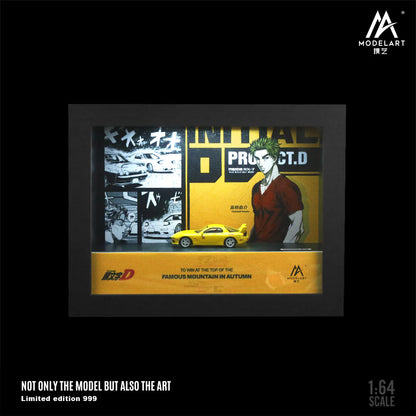 MOREART X Modelart Initial D Ae86 or RX-7 1:64 Framed Diorama with LED light