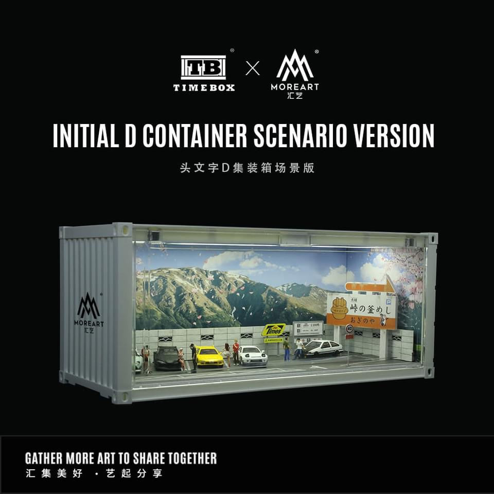 *PREORDER* MOREART Initial D Container Parking Lot Scene 1:64 Diorama with LED Lighting