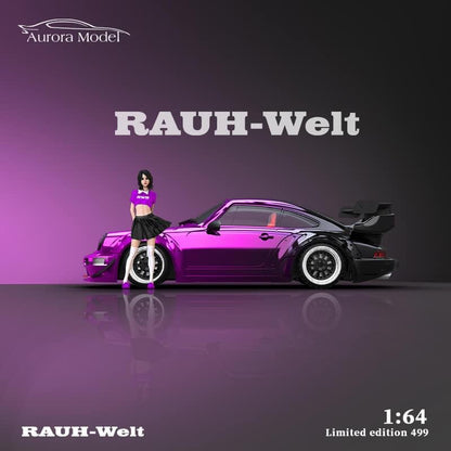 *PREORDER* Aurora Model 1:64 2024 Porsche RWB 964 Purple to Black