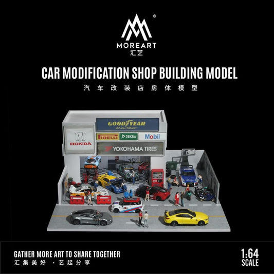 *PREORDER* MOREART Car Modification Shop 1:64 Diorama with LED Lighting