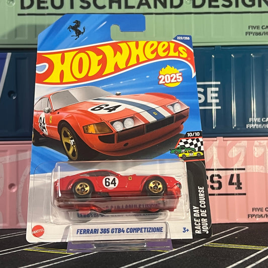 Hot Wheels 2025 Mainline Ferrari 365 GTB4 Competizione 222/250 Red Long Card - AUSSIE diecast