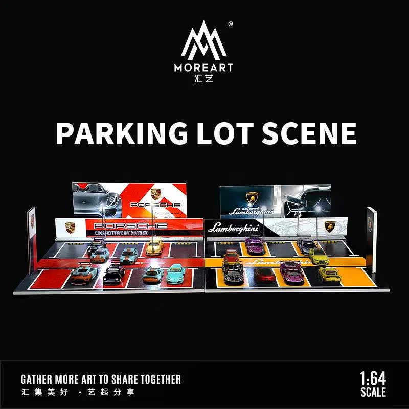 MOREART Lamborghini Car Park Scene 1:64 Diorama with LED Lighting