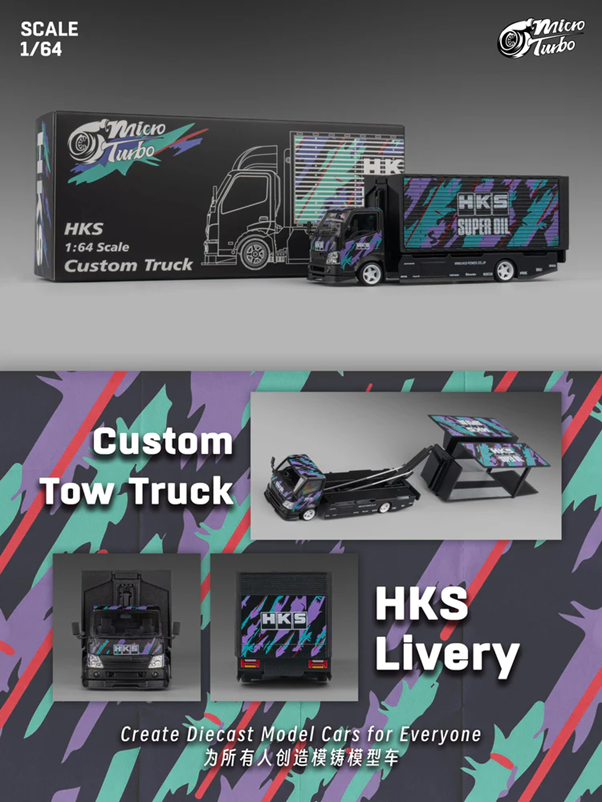 Micro Turbo HKS Custom Tow Truck - Metallic Black