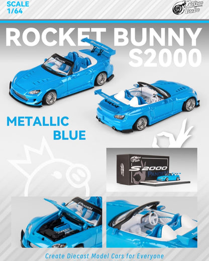 **PREORDER** Micro Turbo Custom S2000 Rocket Bunny Metallic Blue - AUSSIE diecast