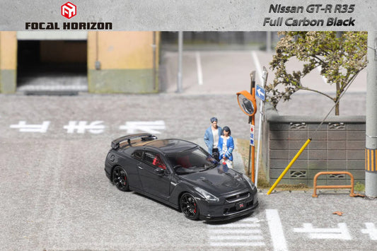 Focal Horizon 1:64 Nissan Skyline GTR R35 full Carbon Fibre Black - AUSSIE diecast