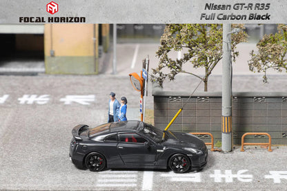 Focal Horizon 1:64 Nissan Skyline GTR R35 full Carbon Fibre Black - AUSSIE diecast