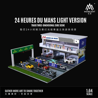 MOREART Le Mans 24hr Track 3D Cube Scene 1:64 Diorama with LED Lighting