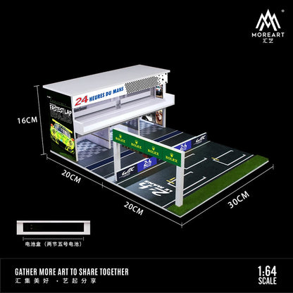 MOREART Le Mans 24hr Track 3D Cube Scene 1:64 Diorama with LED Lighting