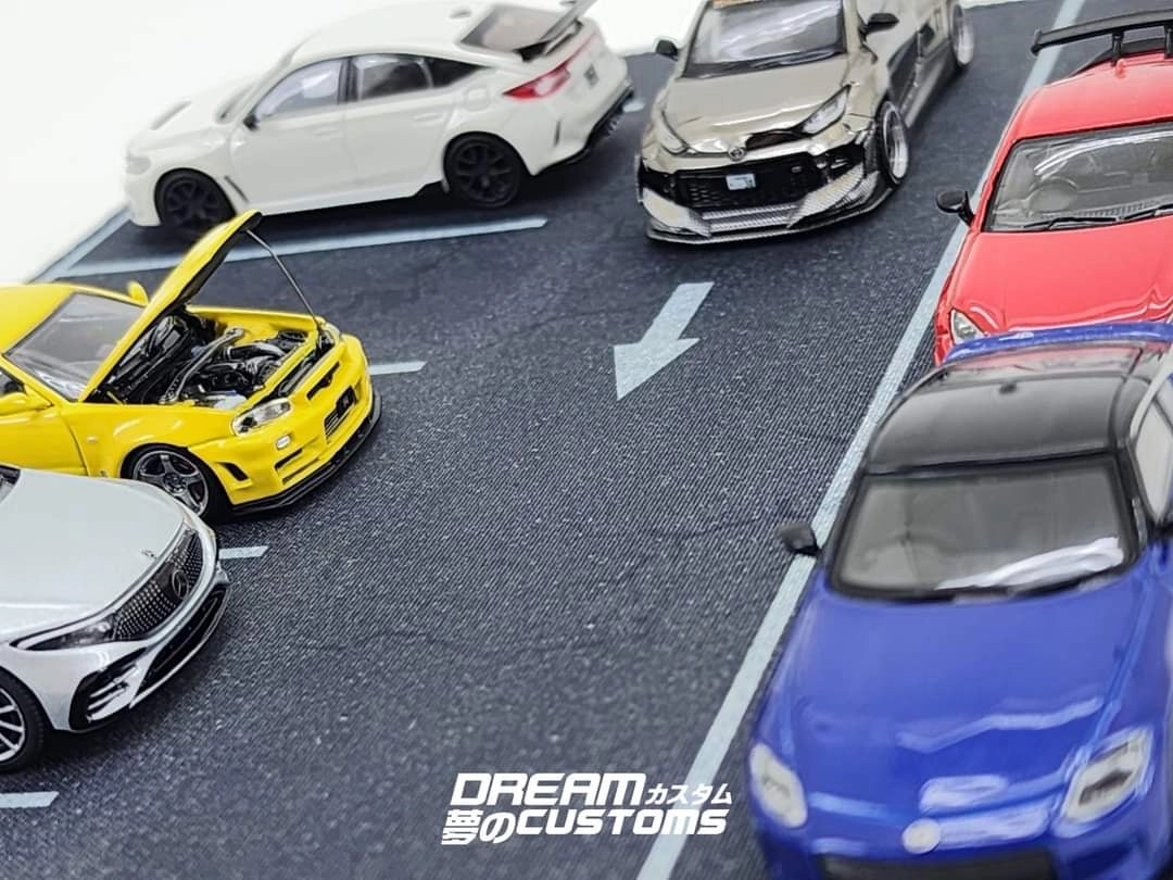 Dream Customs Parking Lot A-1 Mini Desktop Diorama Mat MINI1 - AUSSIE diecast