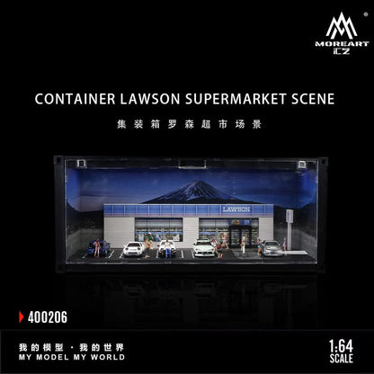 MOREART Lawson Supermarket Container Parking Lot Scene 1:64 Diorama with LED Lighting