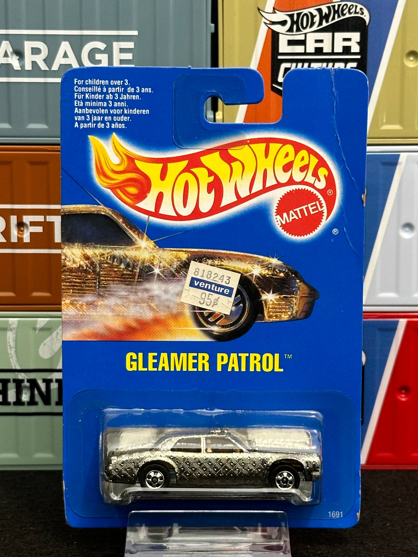 Hot Wheels 1992 Gleamer & Sheriff Patrol Mainline (Set of 2) Chrome / Blue