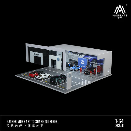MOREART Volkswagen 4S Showroom 1:64 Diorama with LED Lighting