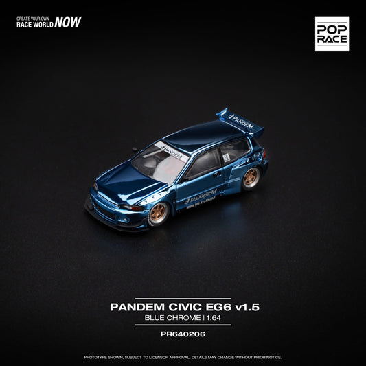 *PREORDER* POP RACE  PANDEM CIVIC EG6 - BLUE CHROME