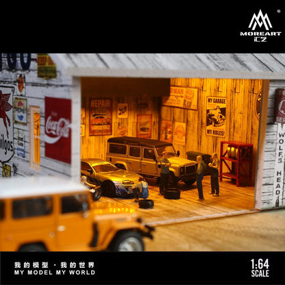 MOREART American Factory Scene 1:64 Diorama with LED Lighting