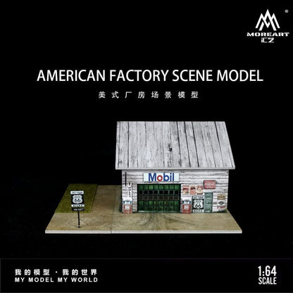 MOREART American Factory Scene 1:64 Diorama with LED Lighting