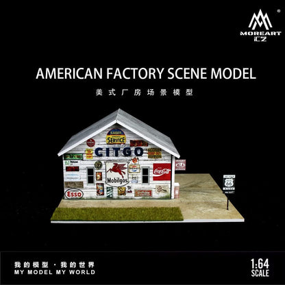 MOREART American Factory Scene 1:64 Diorama with LED Lighting