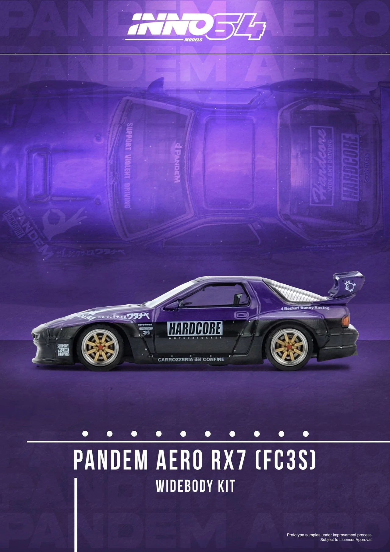 INNO64 Mazda RX-7 (FC3S) "Pandem Rocket Bunny" Purple