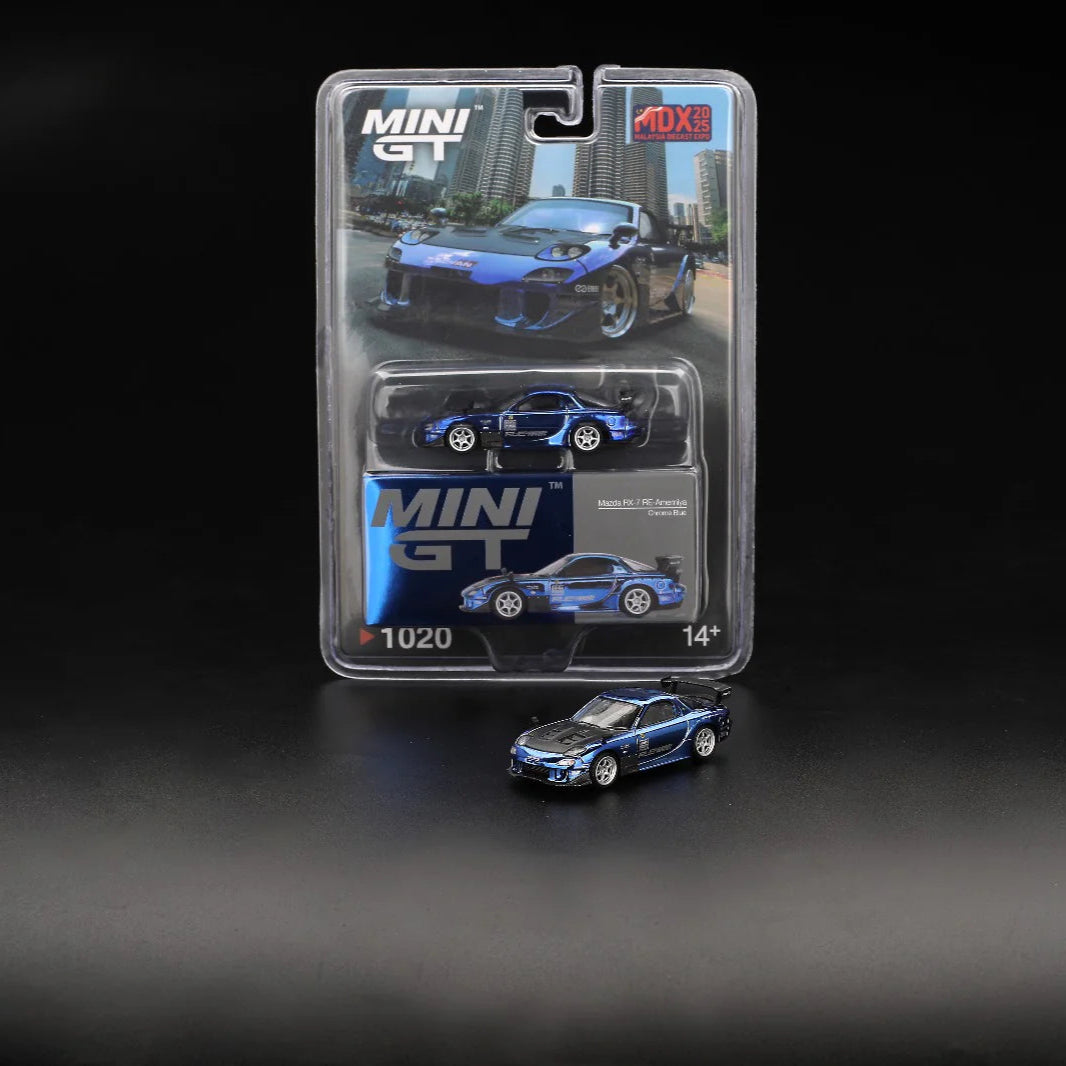 Mini GT 1:64 Mazda RX-7 FD3S Blue Chrome MDX Exclusive Aussie diecast