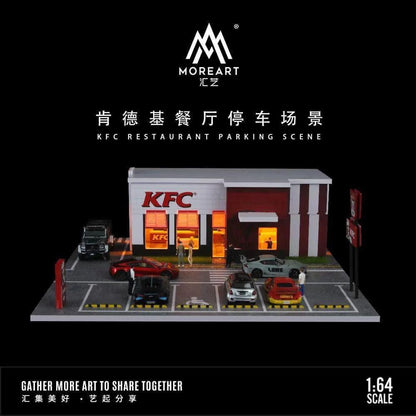 *PREORDER* MOREART KFC Restaurant Parking Lot Scene 1:64 Diorama with LED Lighting