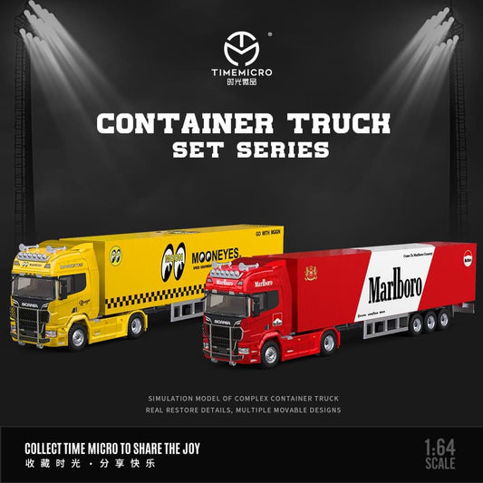 *PREORDER* Time Micro 1:64 Scania Container Trucks - Mooneyes or Marlboro